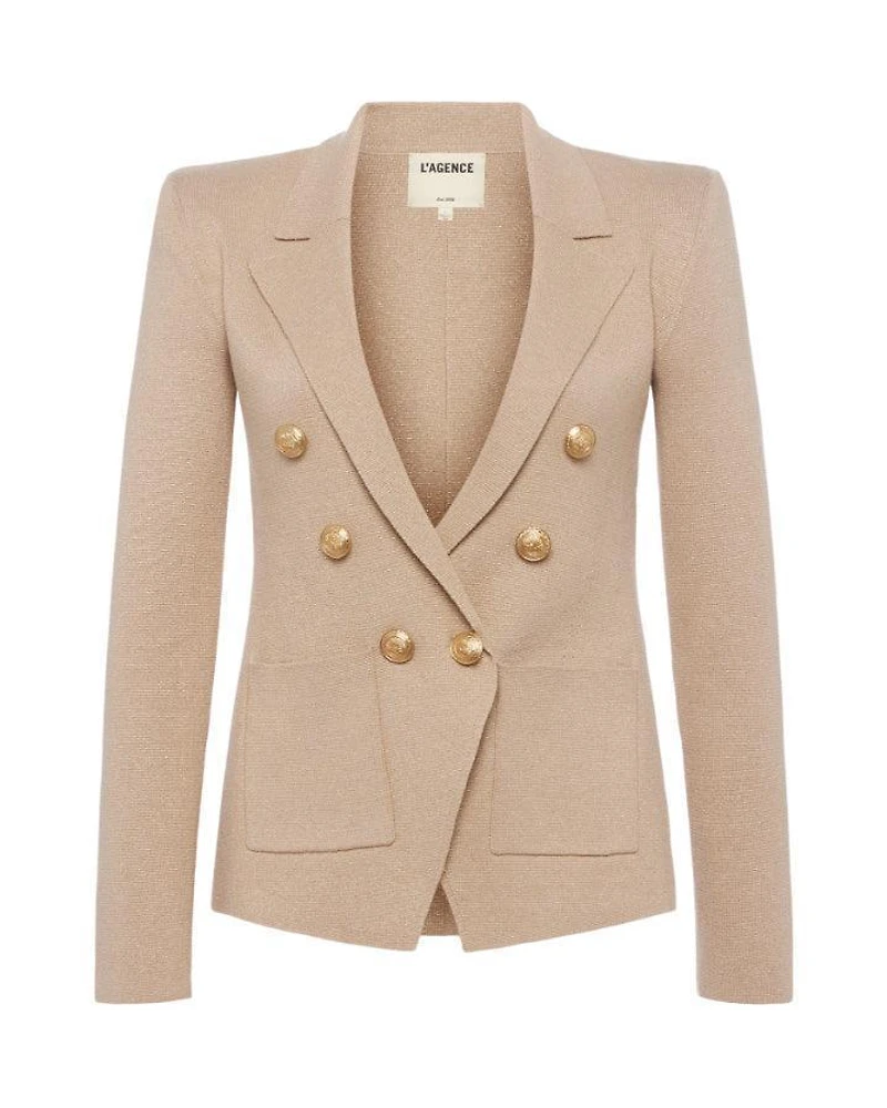 L'Agence Kenzie Metallic Knit Blazer