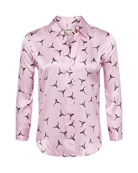 L'Agence Dani BullsHead Print Silk Blouse