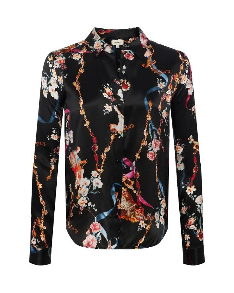 L'Agence Tyler Rococo Angel Print Blouse