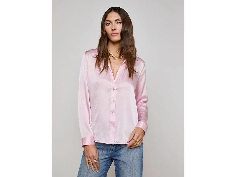 L'Agence Tyler Blush Silk Blouse