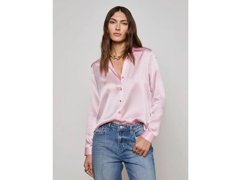 L'Agence Tyler Blush Silk Blouse