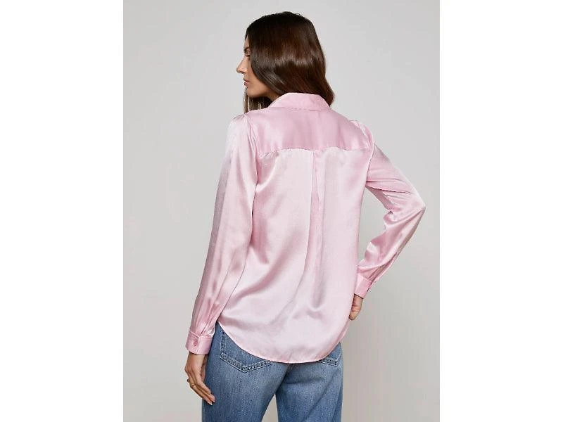 L'Agence Tyler Blush Silk Blouse