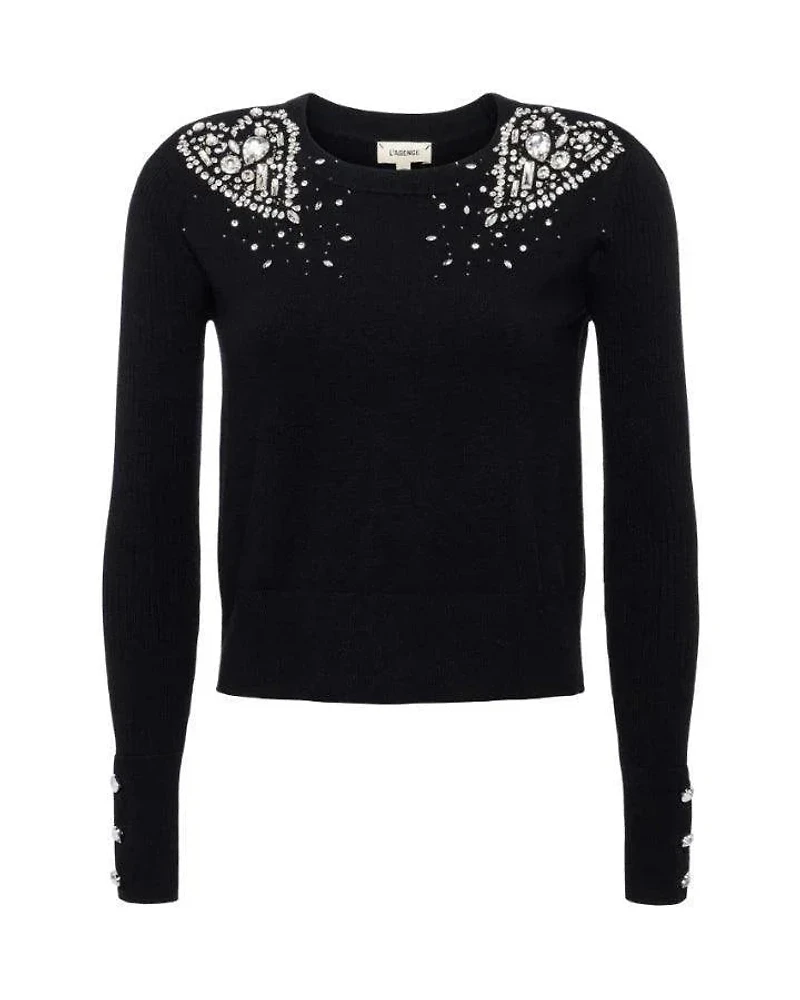 L'Agence Cesca Crystal Heart Pullover