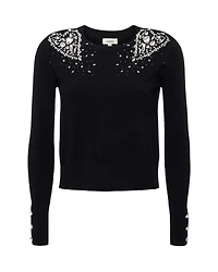 L'Agence Cesca Crystal Heart Pullover