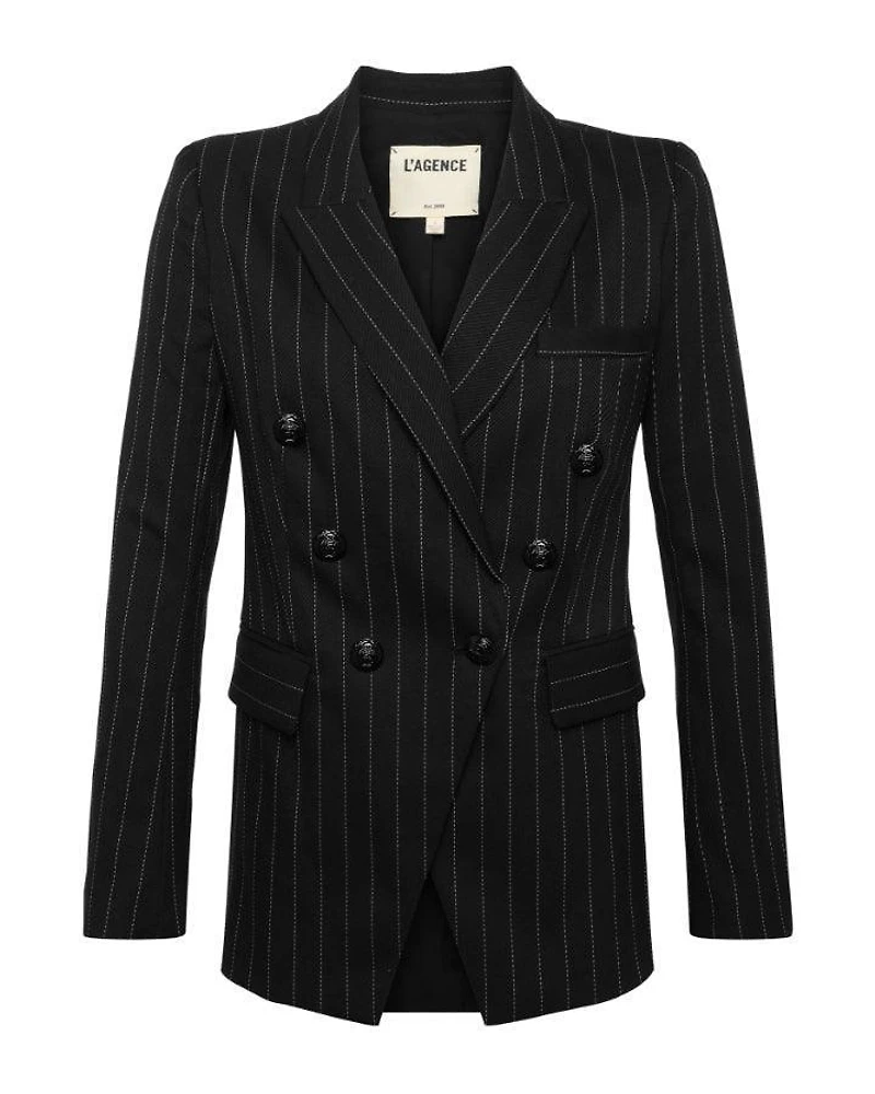 L'Agence Kendi Pinstriped Long Blazer