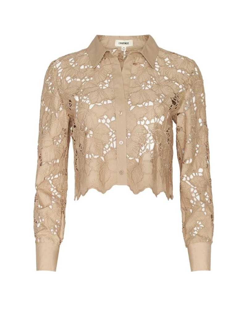 L'Agence Seychelle Lace Cropped Blouse