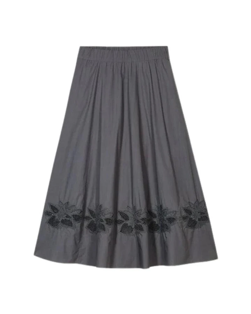 Luisa Cerano Floral Embroidered Skirt