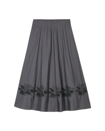 Luisa Cerano Floral Embroidered Skirt