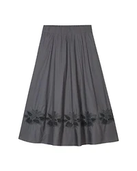 Luisa Cerano Floral Embroidered Skirt