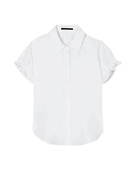 Luisa Cerano Gathered Cap Sleeve Blouse