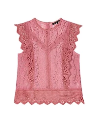 Luisa Cerano Elaborate Sleeveless Lace Top