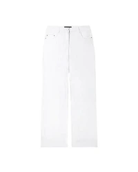 Luisa Cerano White Straight Wide Leg Stretch Jeans
