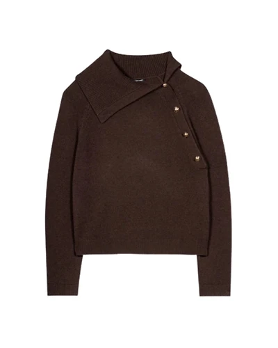 Luisa Cerano Knit Button Neck Sweater