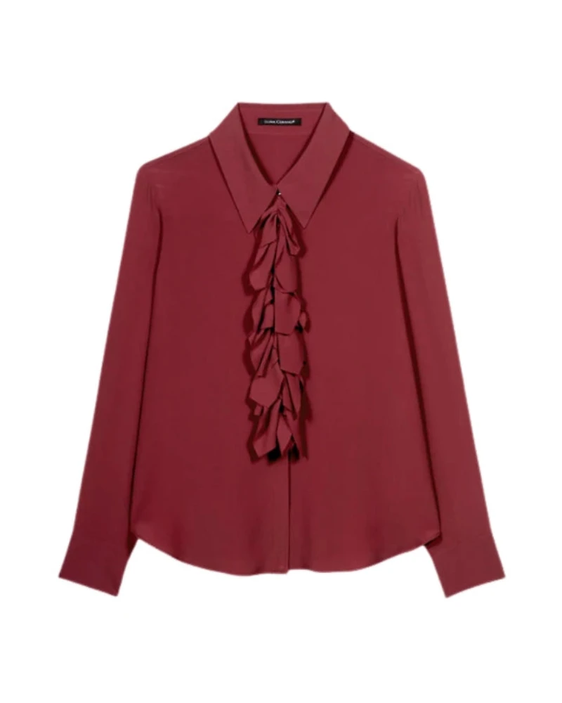 Luisa Cerano Ruffled Silk Blend Blouse