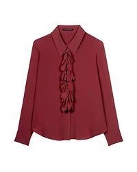 Luisa Cerano Ruffled Silk Blend Blouse