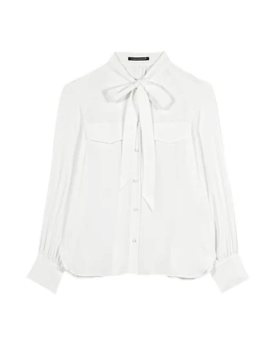 Luisa Cerano Tie Neck Silk Blouse