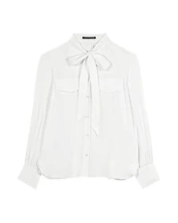 Luisa Cerano Tie Neck Silk Blouse
