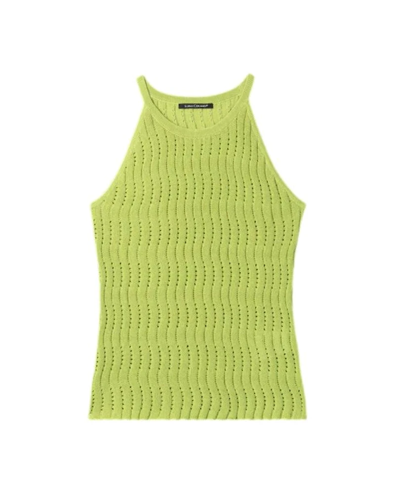 Luisa Cerano Zig Zag Knit Halter Top