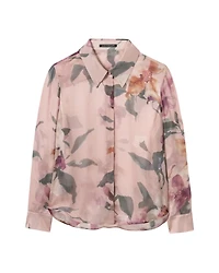 Luisa Cerano Floral Blouse With Ruffle Front