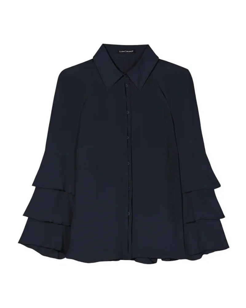 Luisa Cerano Ruffled Sleeve Blouse