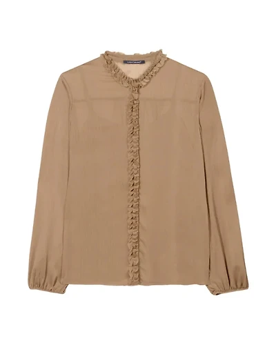 Luisa Cerano Chiffon Blouse With Ruffle