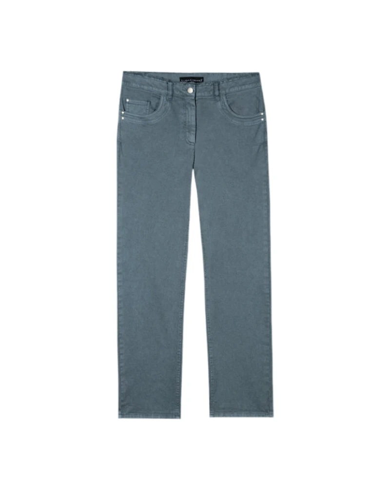 Luisa Cerano Brushed Cotton Pant With Raw Hem
