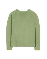 Luisa Cerano Cotton Knit V-Neck Sweater Easy Green