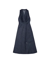 Luisa Cerano Denim Halter Dress