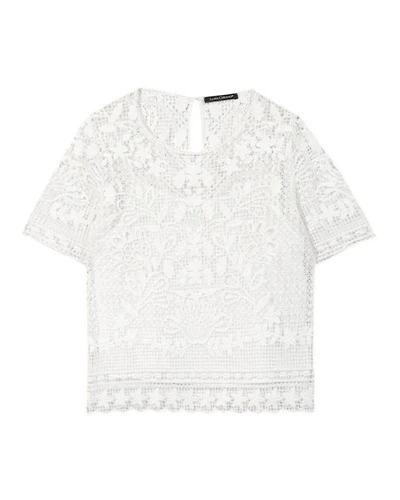 Luisa Cerano Embroidered Lace Blouse