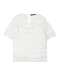 Luisa Cerano Embroidered Lace Blouse