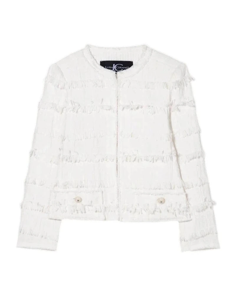 Luisa Cerano Fringed Tweed Jacket