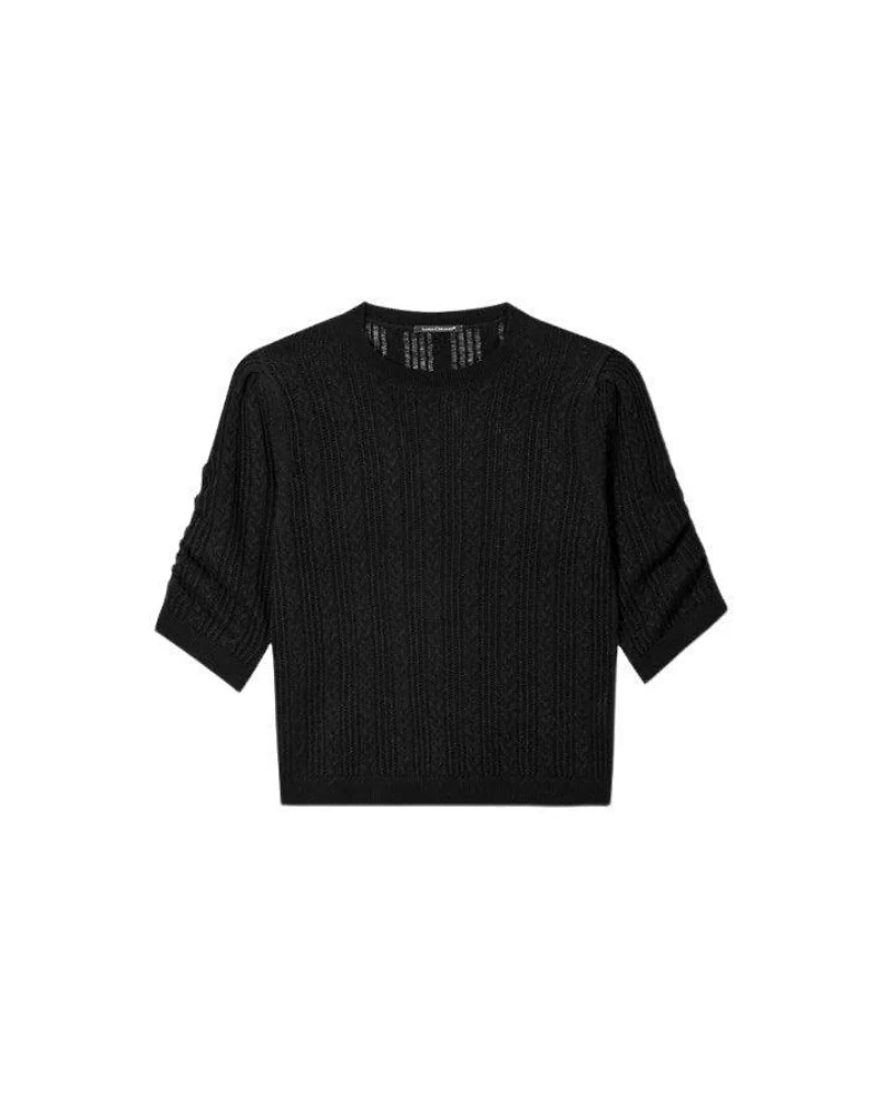 Luisa Cerano Fine Cable-Ajour Knit Sweater