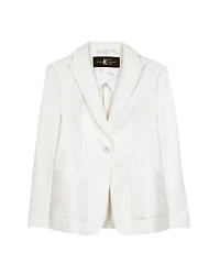 Luisa Cerano Gaberdine Stretch One Button Blazer