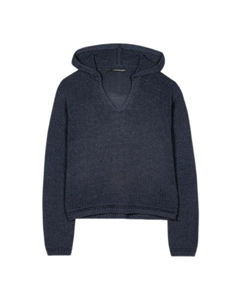 Luisa Cerano Linen Blend Knit Hoodie