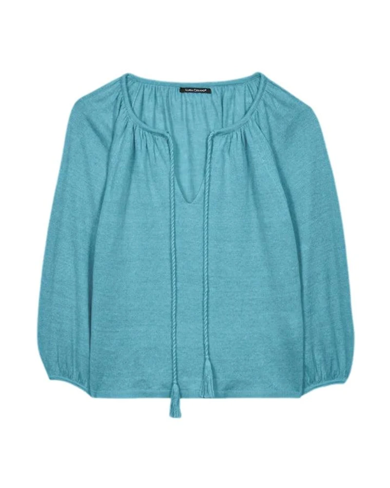 Luisa Cerano Turquoise Linen Sweater