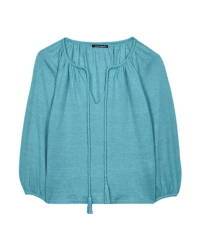Luisa Cerano Turquoise Linen Sweater