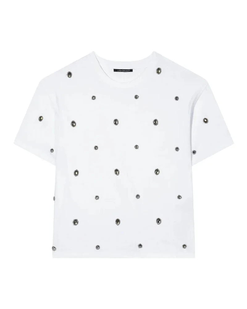 Luisa Cerano Knit Tee With Jewels