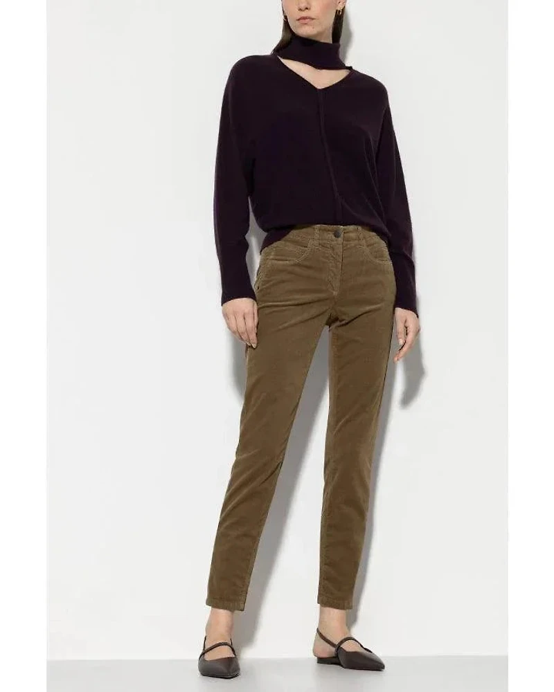 Luisa Cerano High-Stretch Cropped Velvet Pants