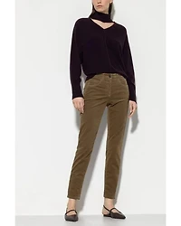 Luisa Cerano High-Stretch Cropped Velvet Pants