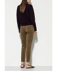 Luisa Cerano High-Stretch Cropped Velvet Pants