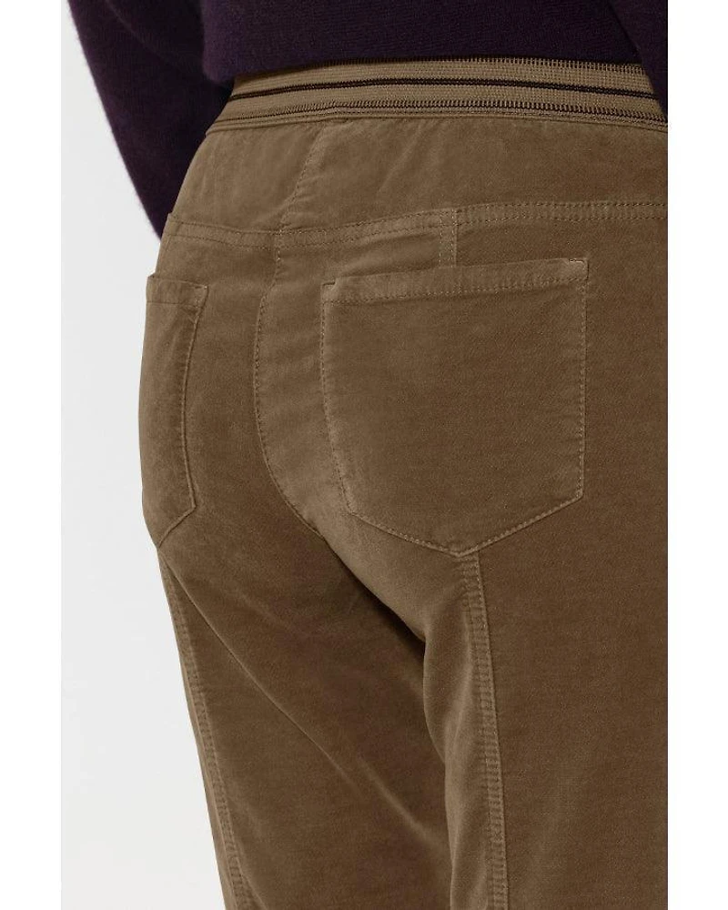 Luisa Cerano High-Stretch Cropped Velvet Pants