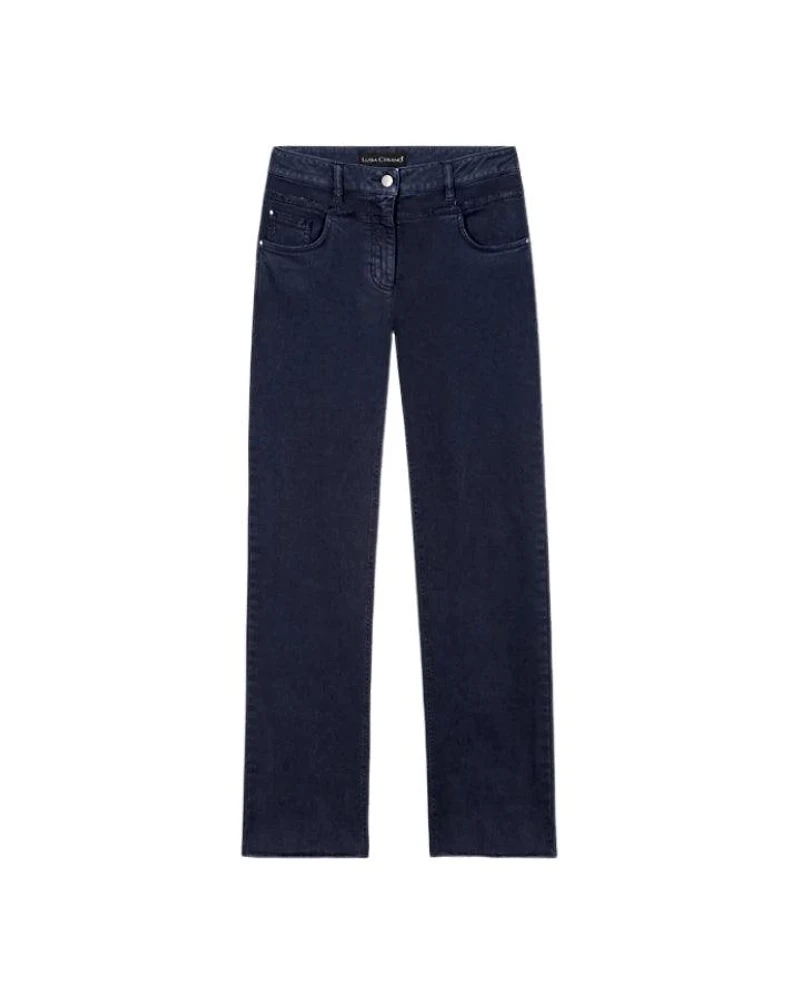 Luisa Cerano Straight Leg Raw Edge Detail Denim Jeans