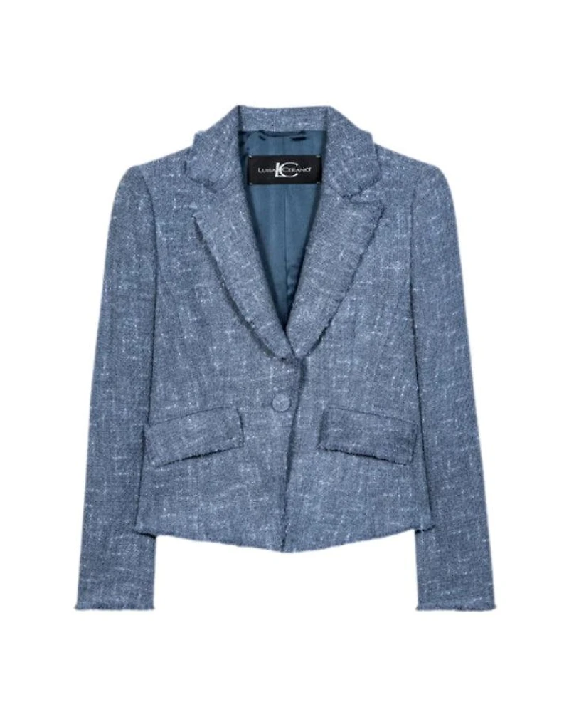 Luisa Cerano Tweed One Button Blazer