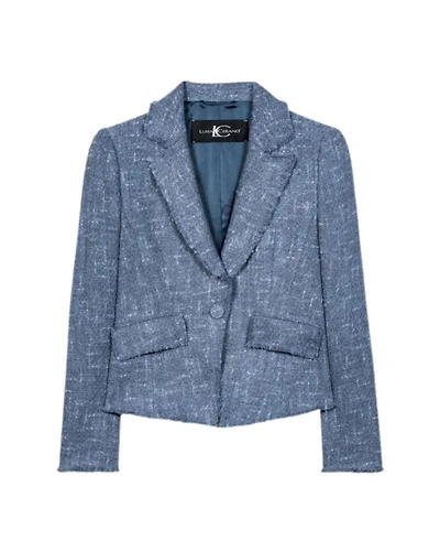 Luisa Cerano Tweed One Button Blazer