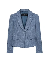 Luisa Cerano Tweed One Button Blazer