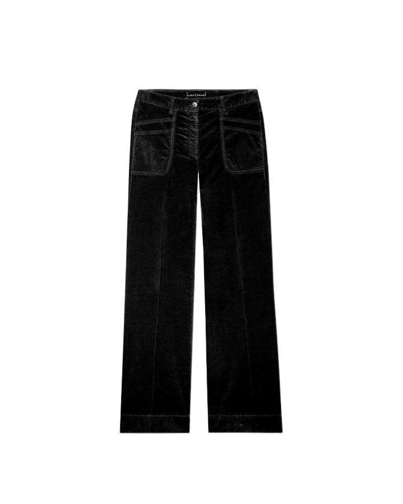 Luisa Cerano Black Velvet Flared Pants