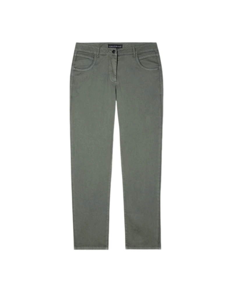 Luisa Cerano Straight Brushed Cotton Pant