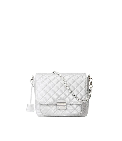 MZ Wallace Oyster Metallic Medium Crosby Lock Crossbody