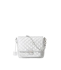 MZ Wallace Oyster Metallic Medium Crosby Lock Crossbody