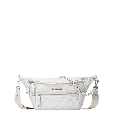 MZ Wallace Oyster Metallic Small Crosby Crossbody Sling